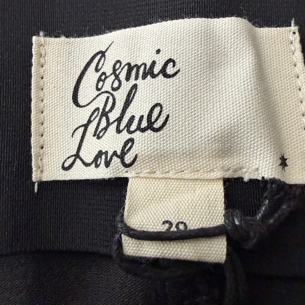 Cosmic Blue Love Noelle High Rise Wide Leg Pants Black Size 29 NWT - Picture 6 of 9